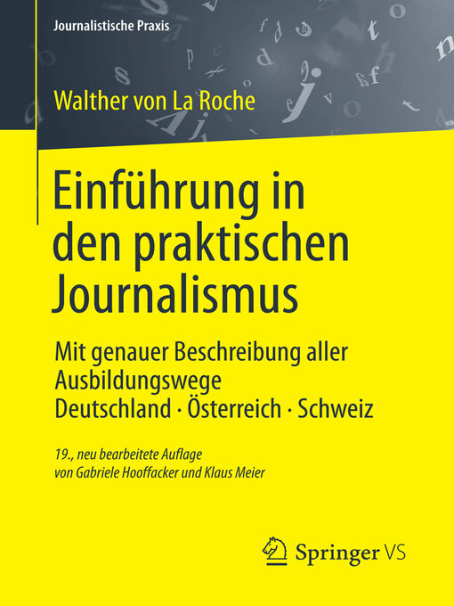 Title details for Einführung in den praktischen Journalismus by Walther La Roche - Available